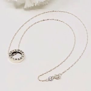 .925 Circle “Love” Slide Pendant Necklace